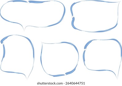 pastel light blue colored art outline speech bubbles