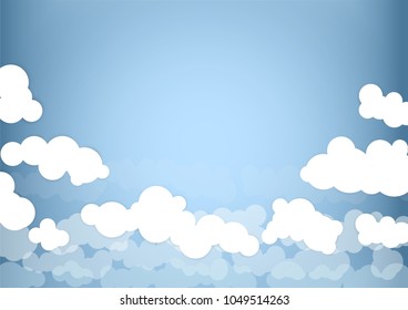 pastel light blue sky with clouds background vector