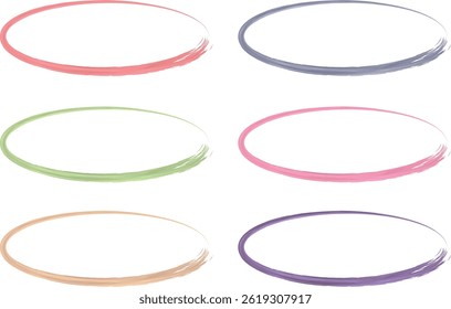 pastel light multicolored brush stroke texture art ovals collection