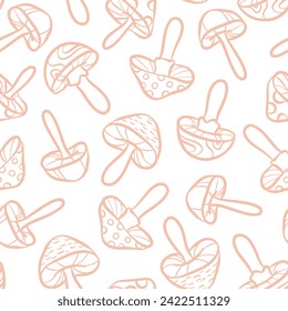 Pastel line art vector doodle seamless repeat pattern background design