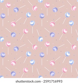 Pastel Lollipop Vector Seamless Pattern