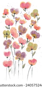 Pastel Loose Watercolor Flower Art 