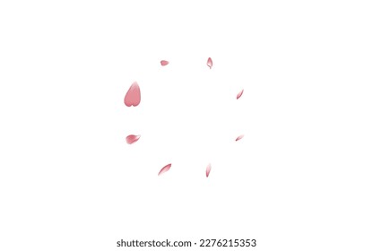 Pastel Lotus Petal Vector White Background. Purple Floral Sakura Petal Congratulation. Rose Petal Delicate Card. Romance Cherry Petal Poster.