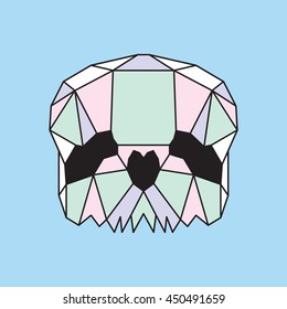 Pastel low poly skull
