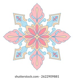 Pastel Mandala Flowers Abstract Flowers for Decoration