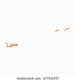 Pastel map-Cayman Islands map. Each city and border has separately.Vector illustration eps 10.