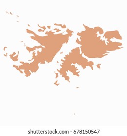 Pastel map-Falkland Islands map. Each city and border has separately.Vector illustration eps 10.