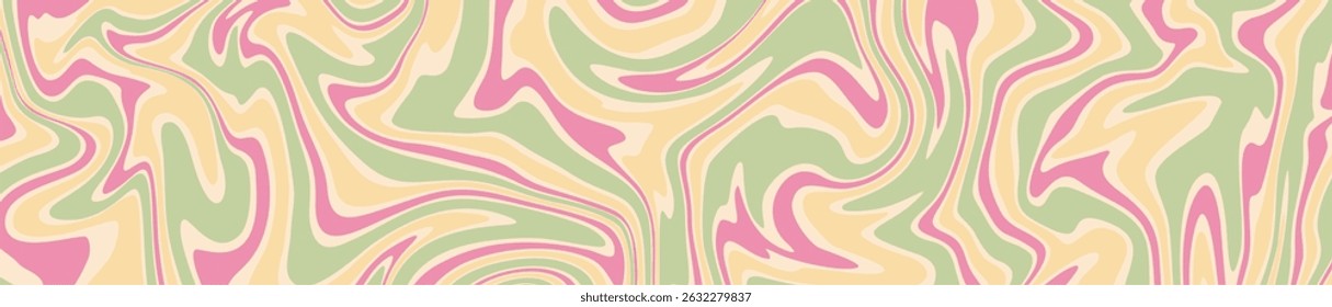 a pastel marble swirl design with flowing, organic patterns in soft pink, green, cream, and yellow hues. 