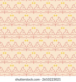 Pastel Marshmallow Pattern with Soft Peach Base Background