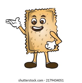 Pastel mascot making presentations. Brazilian Pastry Food character vector illustration. isolated on white background.