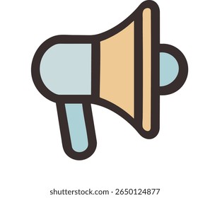 Pastel megaphone vector icon. Cute flat design for social media, kids projects, banners, or announcements. EPS10 and JPG preview included.