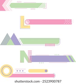 Pastel Memphis Estilo Terço Inferior. Projeto de tipografia A-Z.