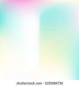 Pastel mesh modern background. Smooth blurred futuristic template. Bright hipster style backdrop. Softly delimited segments, sectors for info. Blank spectrum gradient for printed products, covers.