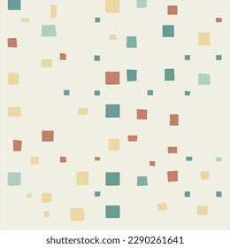 Pastel messy rectangle background of squares and dots. festive seamless pattern