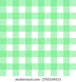 Pastel de menta verde Gingham patrón sin fisuras. Fondo de repetición a cuadros de verano ligero. Estampado de tela de mantel clásico o diseño de picnic.