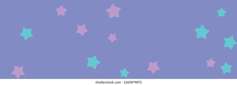 Pastel mint, pink, purple, blue, violet stars background vector banner useful for cards, design, decoration, fabric and paper prints, advertising.