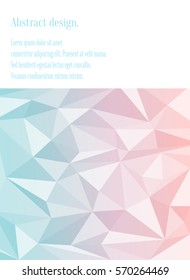 pastel mirror triangles on the center of the composition background postcard or business design