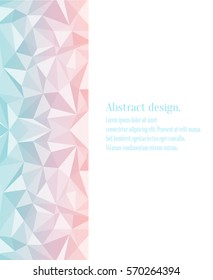 pastel mirror triangles on the left of the composition background postcard or business design