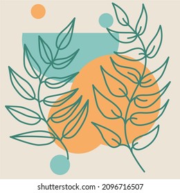 Pastellfarbene, moderne, einfache, botanische Zusammensetzung