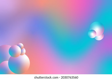 Pastel Modern Multicolor Crowd Bubble Copy Space Design Concept Vector. Abstract Colorful Fantastic Marble Wave Illustration Background