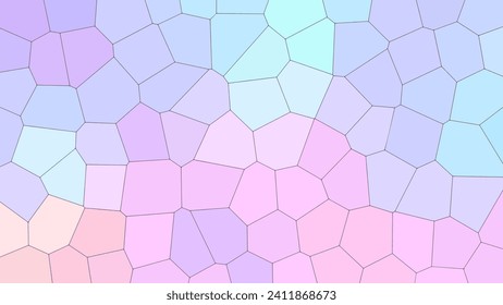 Pastel Mosaic Abstract Vector Background. Decorative Stained Glass Geometric Banner. Vitrage Texture
