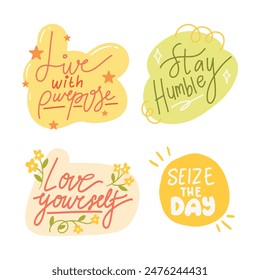 Pastel Motivational Bubble Quotes Stickers