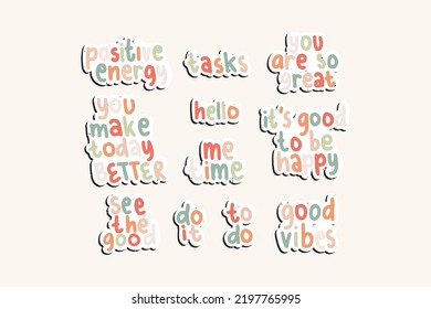 Pastel Motivational Quotes Sticker for Decoration
