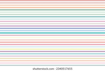 pastel multicolor horizontal striped seamless pattern background, vector illustration