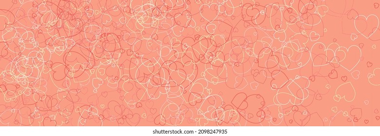 Pastel Multicolor Yellow Red Orange Romantic Background. White Pink Rainbow Party Bright Print. Hearts Silhouettes Vector Ornamental Fabrics. Transparent Love Colorful Neon Confetti Art Illustration.