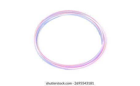 Un marco ovalado de colores pastel, multicolor con rayos suaves y brillantes sobre un fondo blanco. Elemento de luz de Vector para fondos blancos.