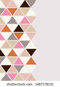 pastel multicolour geometrical triangles shapes template for vintage wallpaper, background, cover, label, banner, texture etc. vector design.