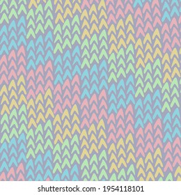 Patrones de vectores geométricos sin soldadura multicolor Pastel.Marcas de verificación multicolores,flechas aisladas en un fondo lila. Impresión de Motley con elementos en diseño morado.