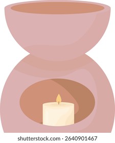 Pastel Muted Colors Scented Candle Decorative Candle Candles Graphic Illustration