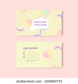 Vector de simulación de tarjeta de nombre Pastel