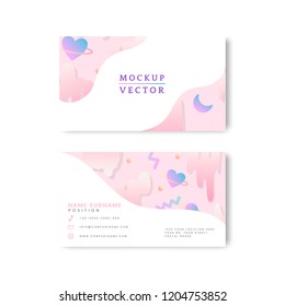 Vector de simulación de tarjeta de nombre Pastel
