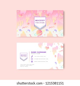 Vetor de maquete de cartão de nome de pastel