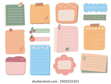 Pastel Note Paper and Stationery Set - Cute Doodle Illustrations