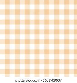 Pastel Orange color gingham seamless pattern design