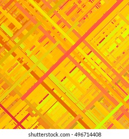 Pastel orange glitch background, distortion effect, abstract texture, random trend color diagonal lines for design concepts, posters, wallpapers, presentations and prints. Vector illustration.