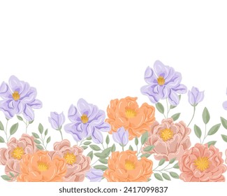 Pastel Orange and Purple Rose Flower Background