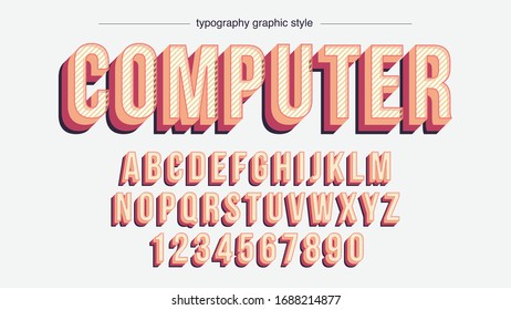 Pastel Orange Tones Modern Uppercase Bold Artistic Font Typography Alphabet