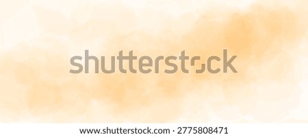Pastel orange watercolor effect background. Soft autumn color blurred paint splashes wallpaper for birthday or wedding design. Light wet watercolour gradient texture. Vector organic marble backdrop