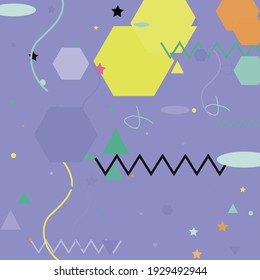 Pastel Oval Zigzag Fondo Vector Calma. Líneas Triángulo Verde Rosa Fondo Hipster Moderno. Sombras negras Patrón de Arte Moderno Azul. Ilustración de Arte Geométrico Gris Gris De Plata De Polígono Caos.