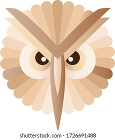 Pastel owl pattern. Bird head. Wild animal.