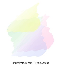 Pastel Painted Subtle Summer Mood, Light, Romantic & Airy. Watercolor Vector Illustration