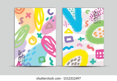 Pastel painting background, cover design, card, web banner, poster template, trendy texture, paper art, abstract vector illustration, Memphis style backgrounds 