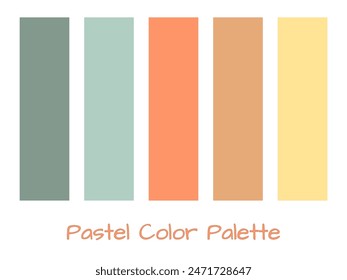 pastel palette color set include five colors for modern minimalist design. bright science fiction theme