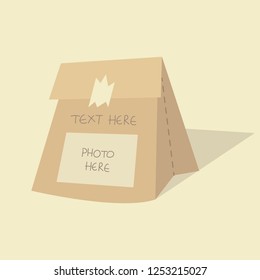 Pastel paper bag isolated on white background. Blank paper bag vector for taxt and photo. Plain paper bag vector illustration. 