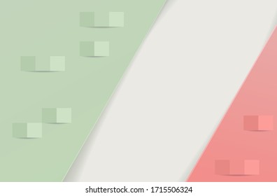 Pastel paper cut background. Abstract 3d color vector banner. Paper art style design can be used for poster, cover, book design adn advertising.