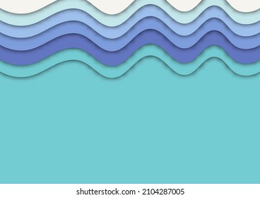 pastel paper cut shape 3d on light blue background with copy space. paper art style abstract design for template, banner, presentation ,greeting card, flyers, poster,  prints, decoration
